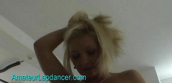  Wild blond chick lapdances in sexy lingerie